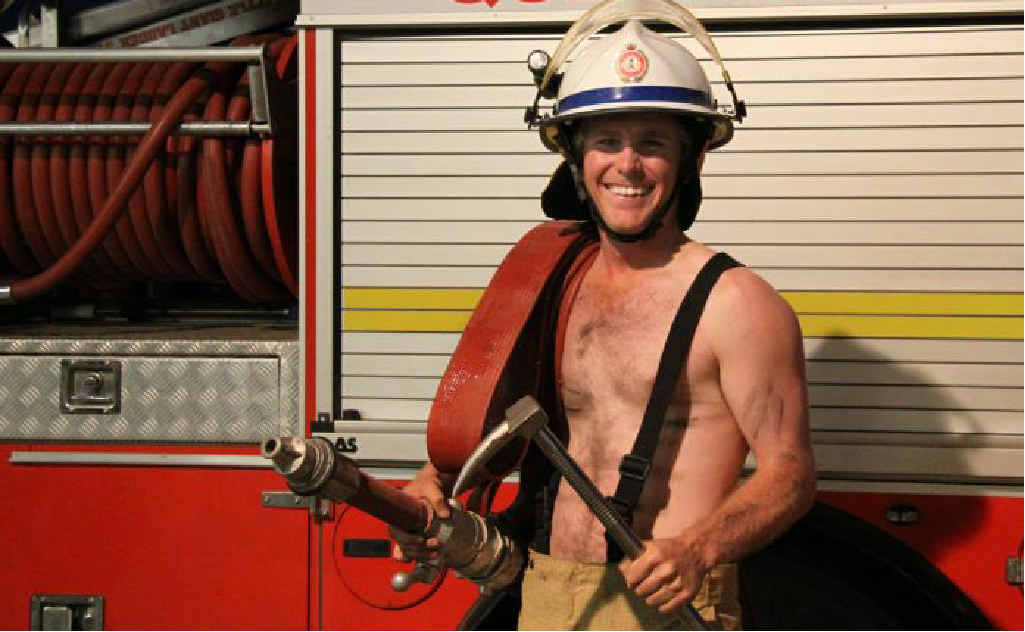 SIZZLING: Barcaldine firies took off their gear to raise some money. SIZZLING: Barcaldine firies took off their gear to raise some money.